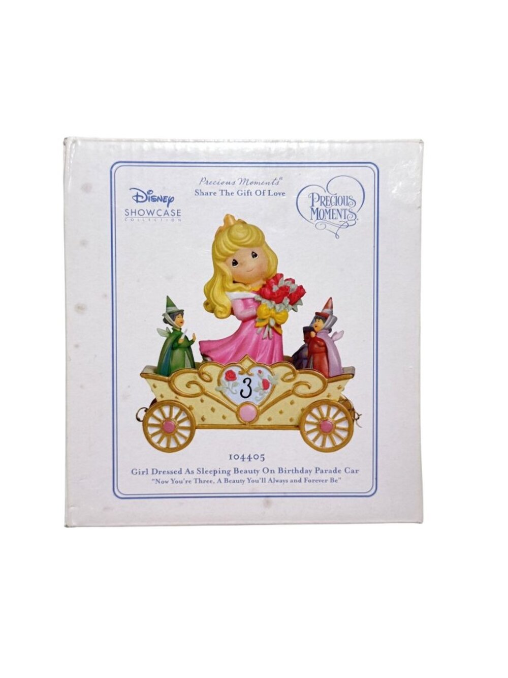 Precious Moments Disney Showcase Sleeping Beauty On Birthday Parade #3 Car New